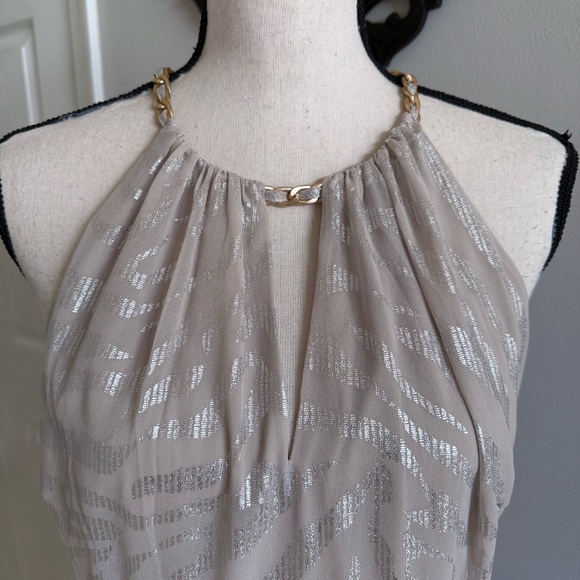 White House Black Market Cream High-Low Halter Sundress - Picture 8 of 13